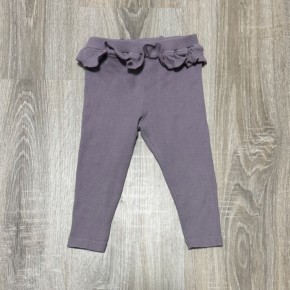 Ruffle-Waist Knit Leggings - Lavender